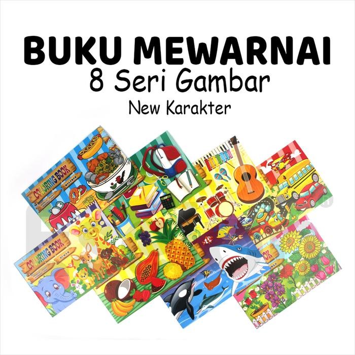 

New Buku Mewarnai / 8pcs Buku mewarnai / buku mewarnai anak / buku mewarnai SET