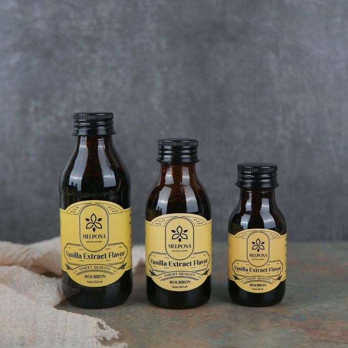 

IGIH- Melpona Vanilla Extract Flavor Bourbon Ekstrak Vanili Halal Certified Non Alcohol No