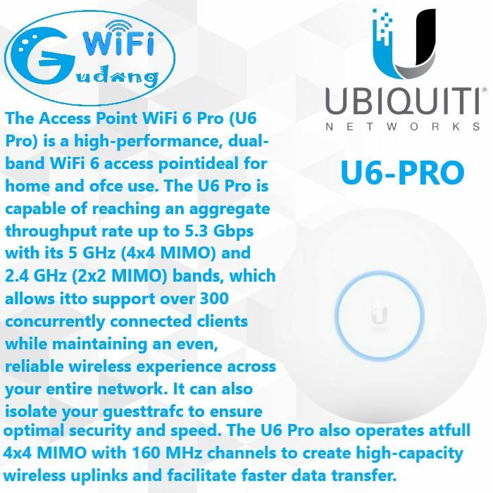 UBIQUITI UNIFI U6-PRO ACCCESS POINT WIFI 6 / UBIQUITI UNIFI U6-PRO