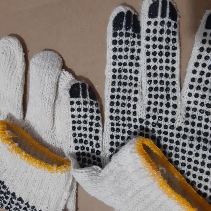 SARUNG TANGAN KAIN BINTIK TEBAL ANTI SELIP/SARUNG TANGAN KAIN /SARUNG TANGAN KERJA/SARUNG TANGAN