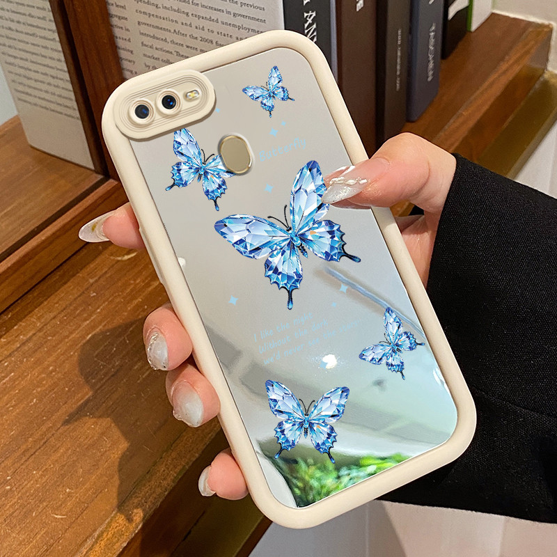 Casing Hp OPPO A7 OPPO A5s OPPO A12 OPPO A12S A11k Case Casing Kupu-kupu Batu Pink pola Kesing HP Ce