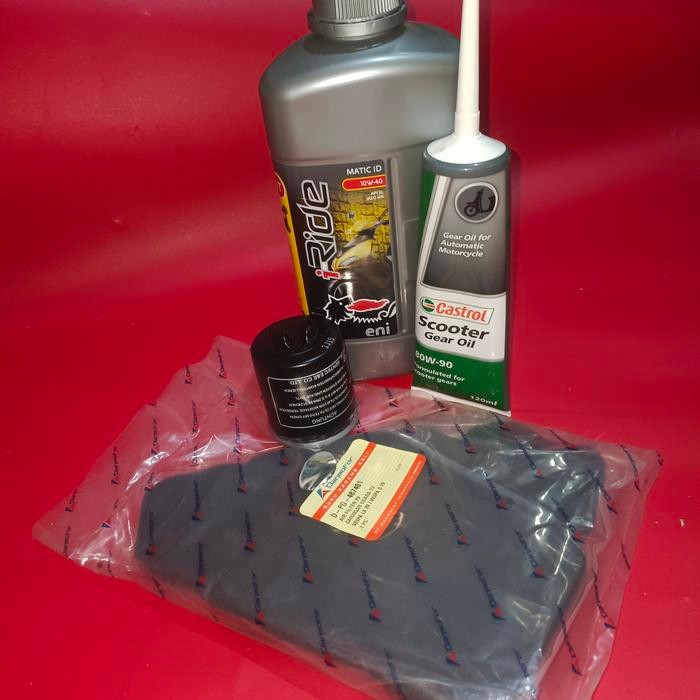 PAKET SERVIS LENGKAP OLI AGIP VESPA MATIC 2V