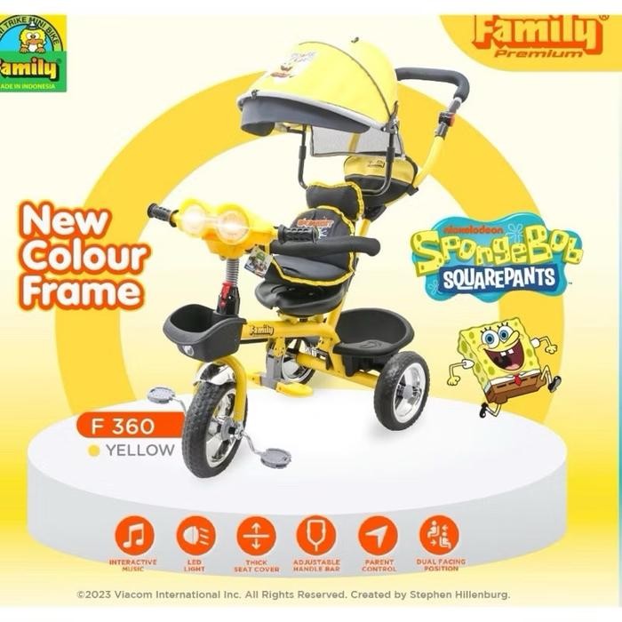 sepeda anak roda 3 tiga stroller family f-360h f360h