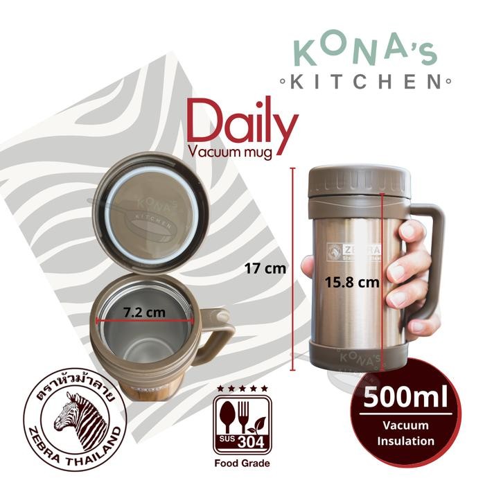 Promo Zebra Vacuum Mug With Handle 500Ml - Tumbler Stainless Daily Use