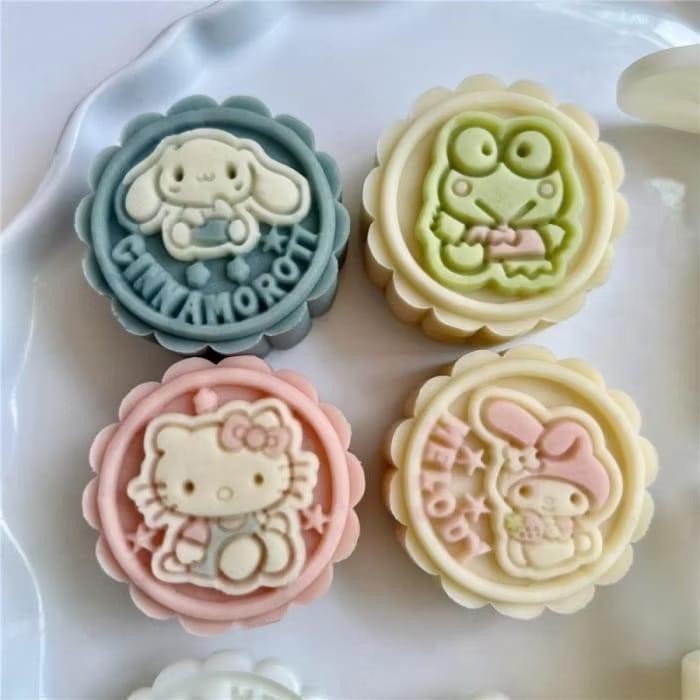 Cetakan kue bulan (50gr & 25gr) mooncake press (4pc) Imlek Nastar mold PREMIUM-CINAMON ROLL