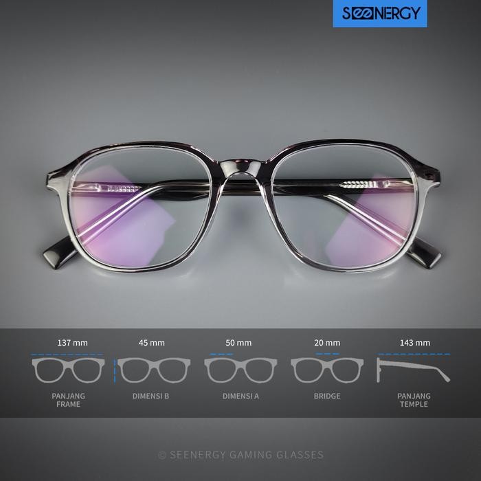 SEENERGY Kacamata Gaming Arcade Grey Transparent