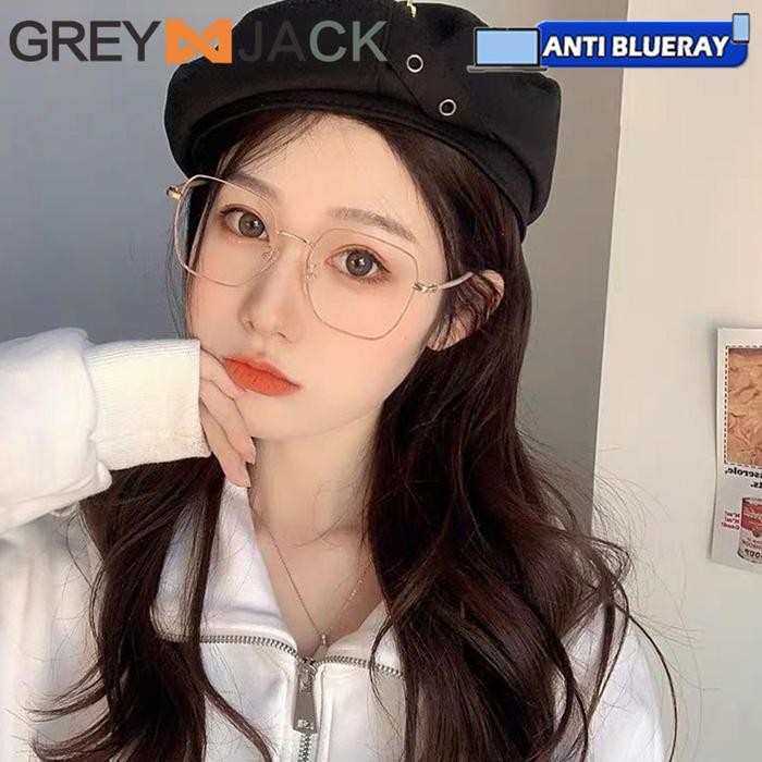 ORIGINAL Grey Jack Kacamata Antiradiasi Blueray Bahan Metal Style Kotak 31371 READY STOCK