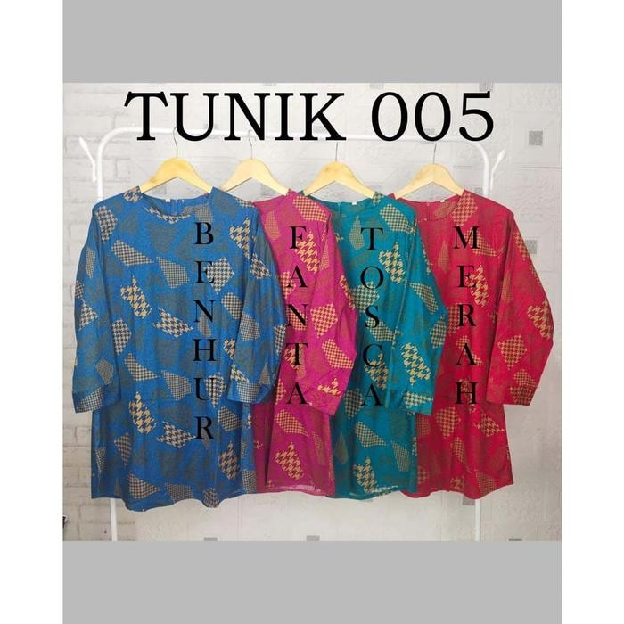 tunik batik wanita bahan katun stretch ukuran jumbo