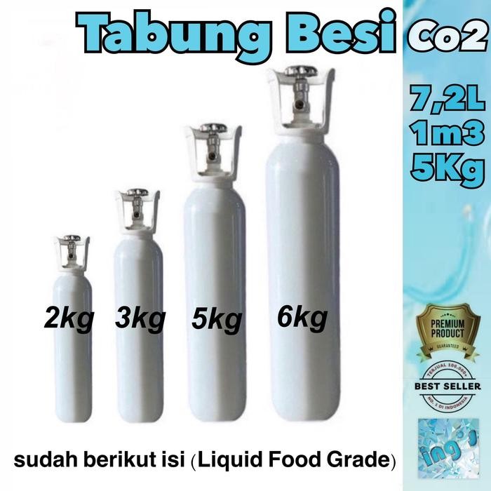 SIAP KIRIM TABUNG CO2 5KG BESI + ISI - GAS CO2 FOOD GRADE AQUASCAPE