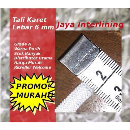 

Tali Karet Gepeng Elastis Tali masker 6mm Putih Murah Meteran Promo