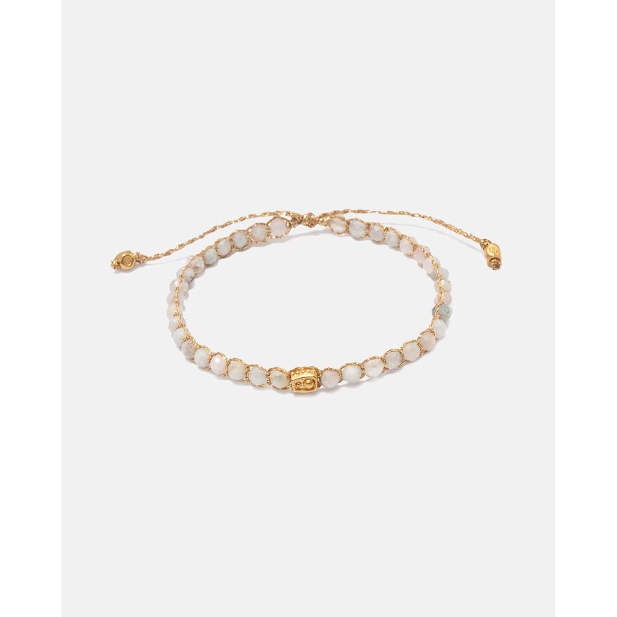 

Aquamarine from Brazil Batu Semi Mulia Tali warna Gold Gemstones Bracelet for Women Aesthetic