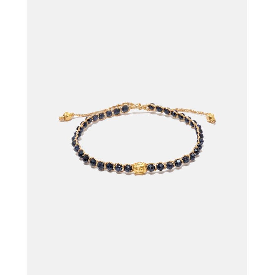 

Blue Sandstone Tali warna Gold Semi precious stone Gemstones Bracelet aesthetic for woman