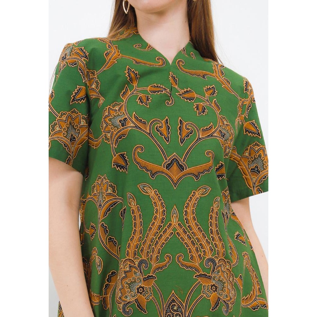 Dress Batik Wanita Danar Hadi Dress R1 Katun Batik Print Kusuma Amerta