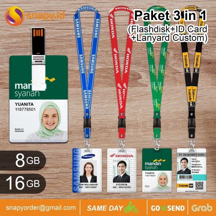 

promo flashdisk kartu + lanyard custom sesuai pesanan