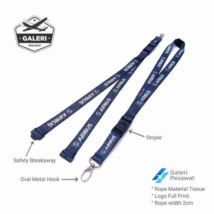 

promo lanyard gantungan id card airbus carbon - tali eksklusif