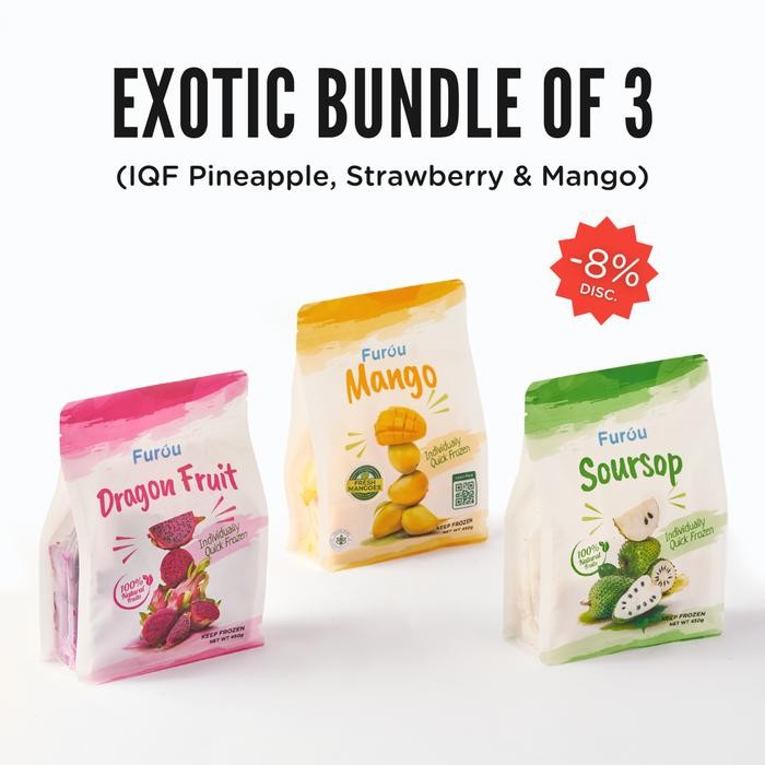 

NATURE- Frozen Fruits (Iqf) Exotic Bundle Of 3 1350 Gram Total