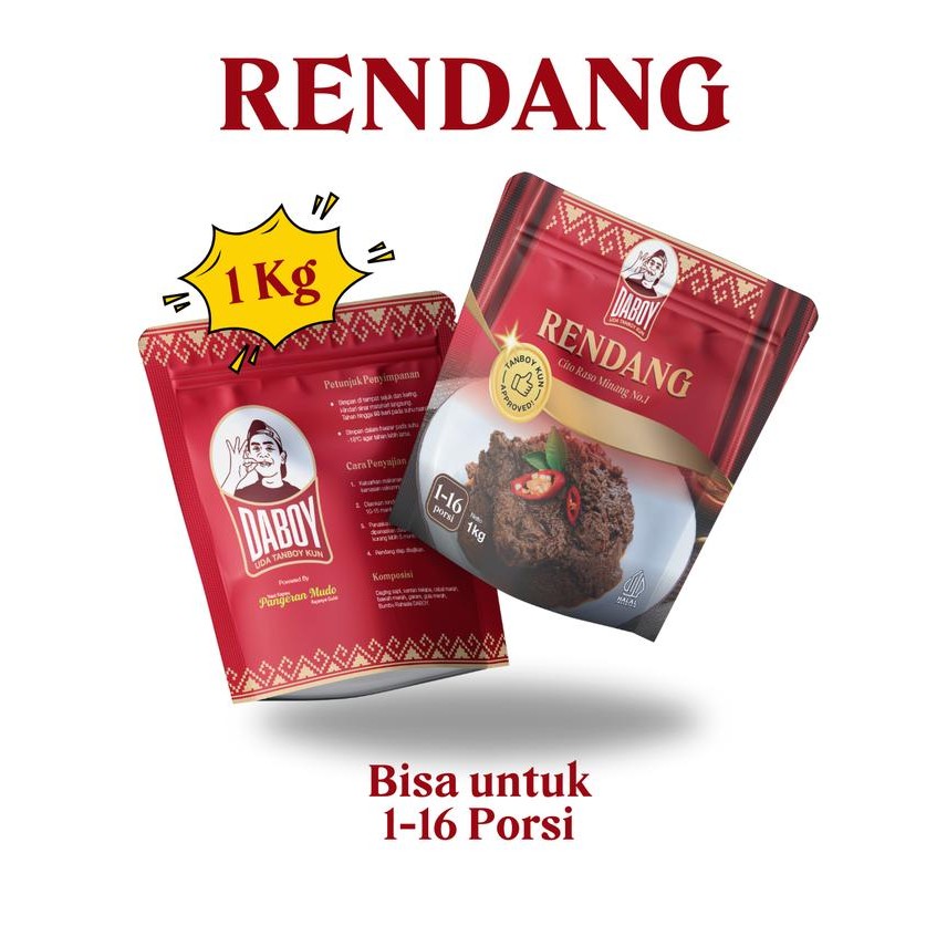 

Siap Kirim Rendang Padang Daboy Siap Saji 1kg - Masakan Siap Santap