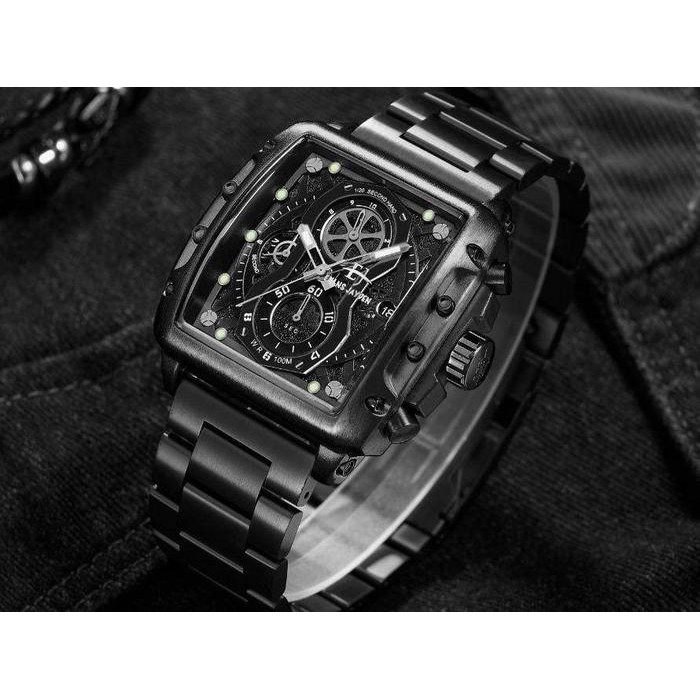 Buy 1 Get 1 Evans Jayden Jam Tangan Pria 9550 Rantai Stainless Steel Kaca Sapphire Chronograph Water