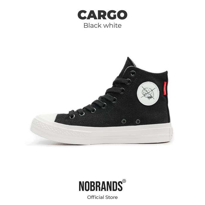 SIAPKIRIM Nobrands - Sepatu Polos "TPS HIGH CARGO BLACK (MONO)" - Sepatu Sneakers Pria Wanita casual