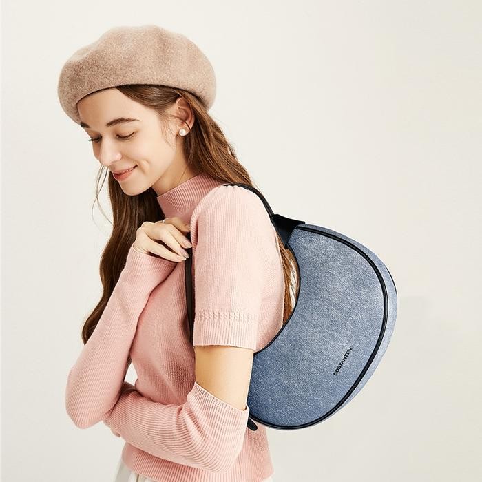 [Coco Bag] BOSTANTEN Tas Wanita Selempang Underarm Bag Shoulder Bag Tas Tangan Hitam Putih Kulit