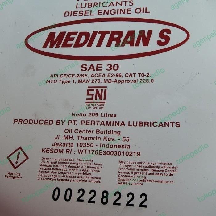 OLI PERTAMINA MEDITRAN S SAE 30 / 209 LITER