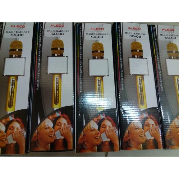 Mic Magic Karaoke Bluetooth Fleco Sd-08 Mic Wireles Bluetooth Portable