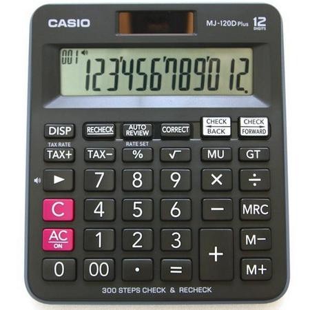 

casio mj-120d plus kalkulator meja office check correct mj 120d kode 657