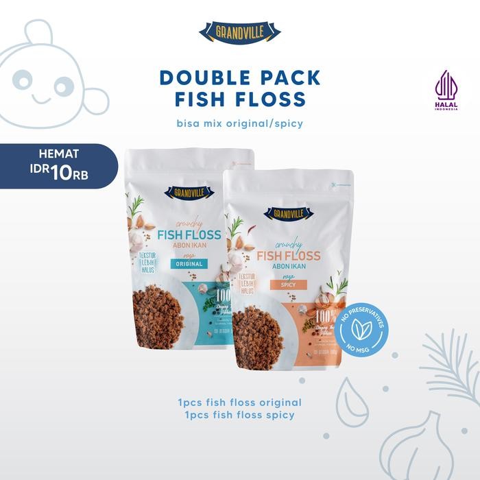 

TERLARIS Grandville Abon IKAN Crunchy Double Pack Mix Variant - Non Msg Gluten Free READY STOCK