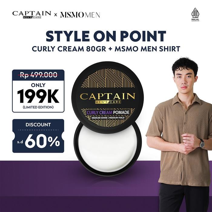 

EXCLUSIVE BUNDLE Captain Curly Cream Pomade 80gr + MSMO Men Kody T-Shirt