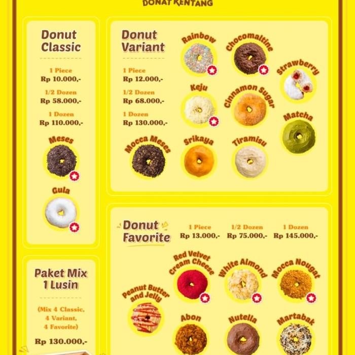 

LUXEHEALTH- Donut Kentang Mix 1/2 Lusin Isi 6