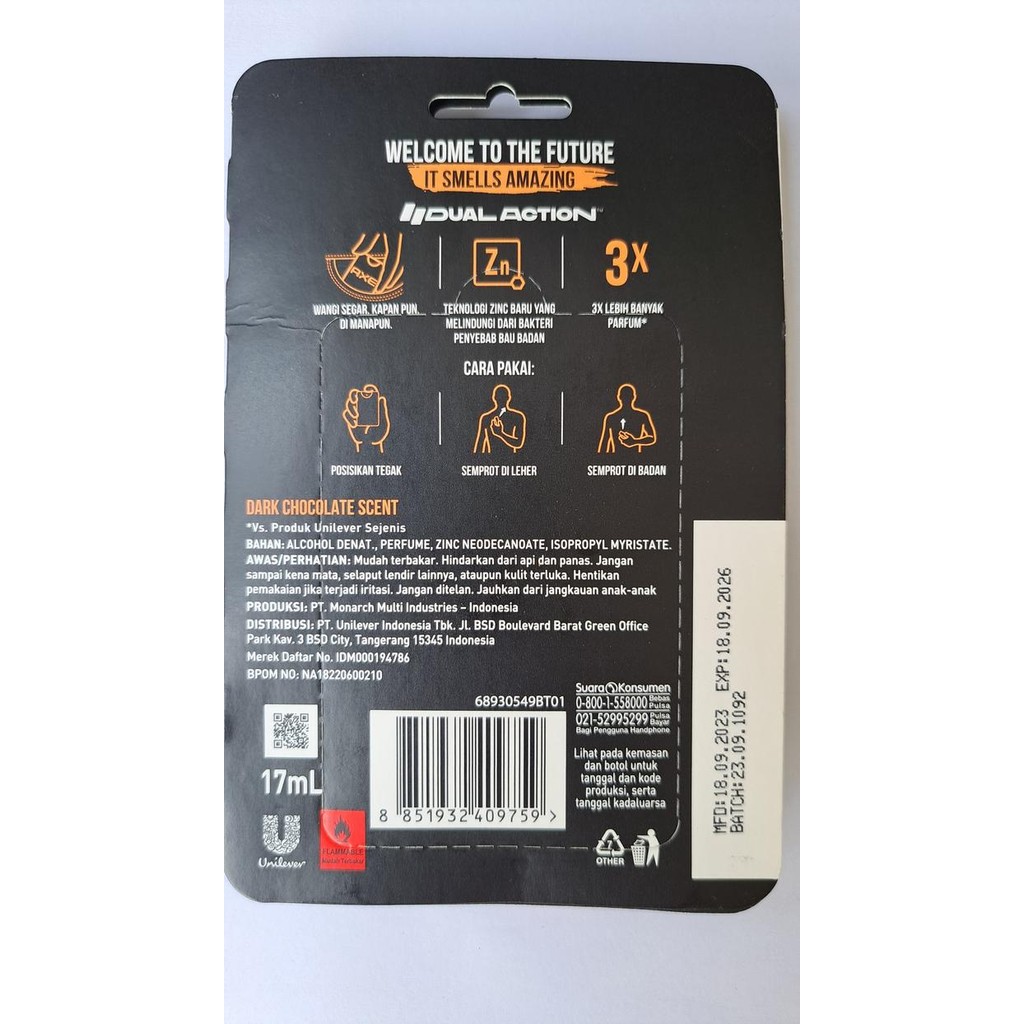 AXE Parfum Saku Dark Temptation - 17 ml / AXE DARK TEMPTATION PARFUM POCKET