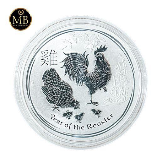 Koin Silver Asli 1 Oz Australian Zodiac Rooster Ayam Jago 2017 Asli