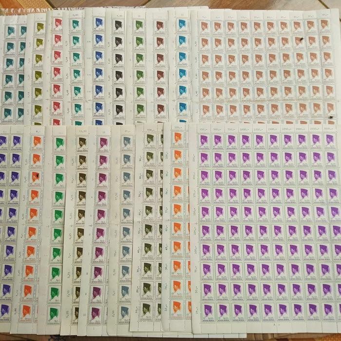 Fullsheet Uang Kuno Sukarno 1966 1 Sen - 25 Rupiah Lengkap Asli