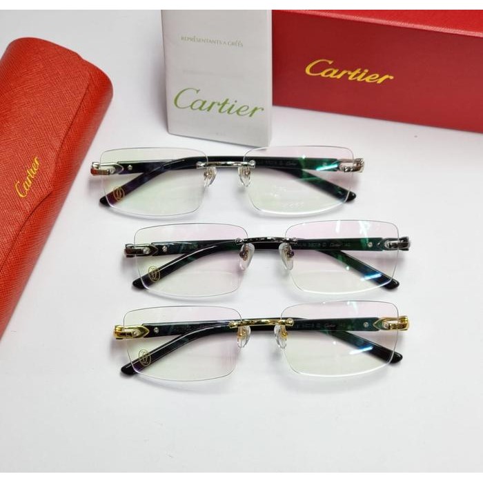 Frame Kacamata Pria CRT Titanium Bor 02 AAA Mewah Bisa Ganti Lensa