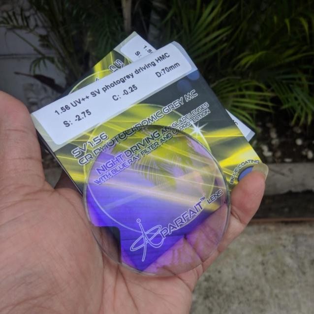 Lensa Photocromic Blueray Night Driving Anti Glare 3in1 Blue Coating