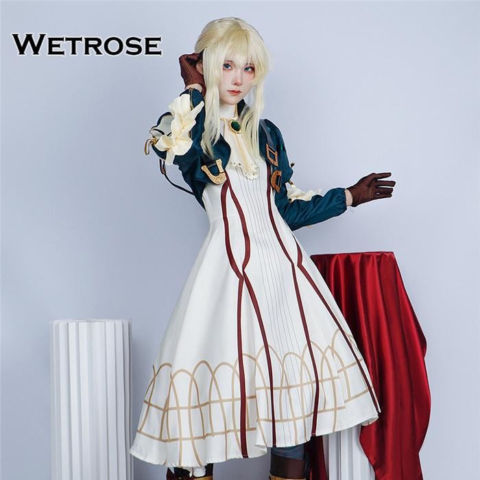dap Wetrose Violet Evergarden Violet Cosplay Costume Kostum Dress Set