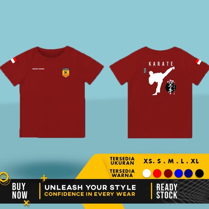 (Allthebest) KAOS BAJU KARATE CLUB ANAK BISA REQUEST NAMA Fashion