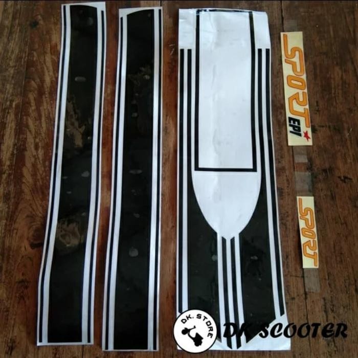 vespa stiker set depan balakang catting px sport hitam