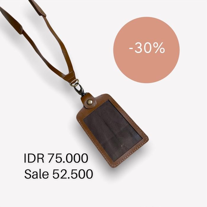 

Ready Id Card Holder Kulit Sapi Asli Crazyhorse Name Tag Lanyard Premium