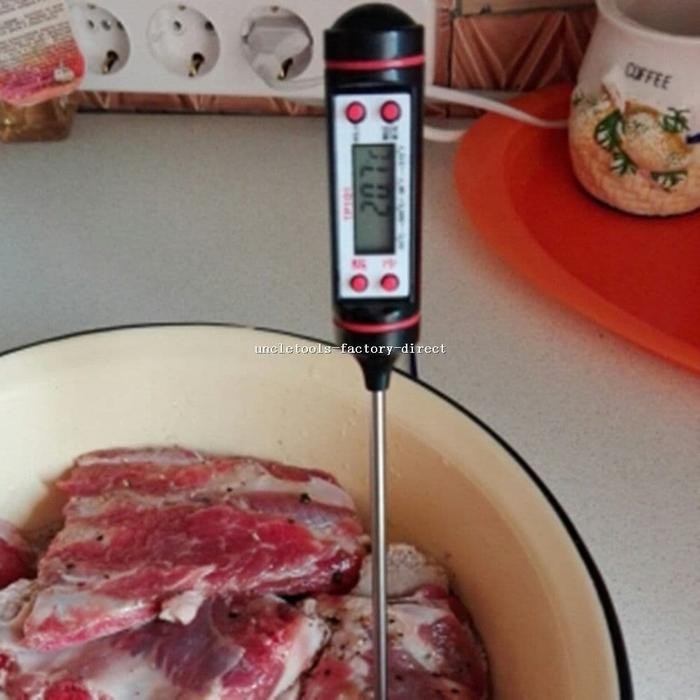 Termometer Jarum Stick Digital serbaguna AC, Daging, Masakan