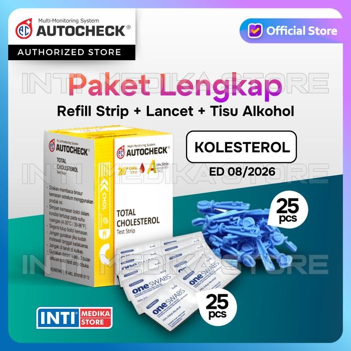 Pilihan- Autocheck 3In1 - Paket Refill Strip Kolesterol Isi 10 Pcs Refill Cholesterol Test