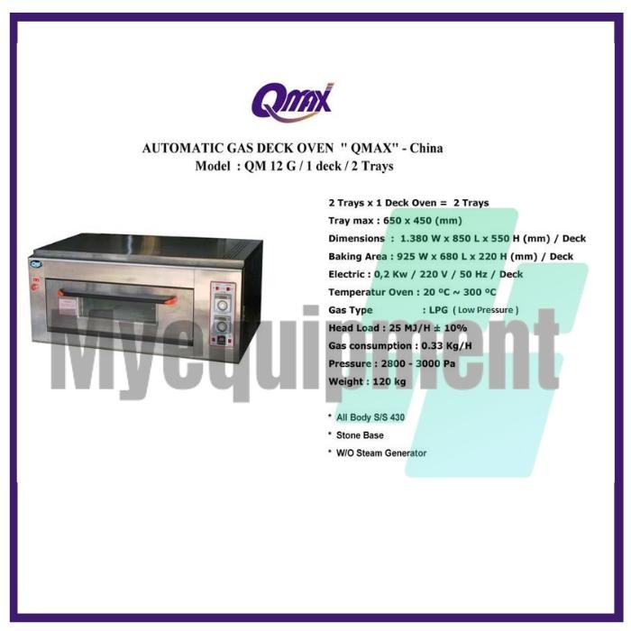 OVEN GAS 1 DECK 2 TRAY QMAX QM 12G