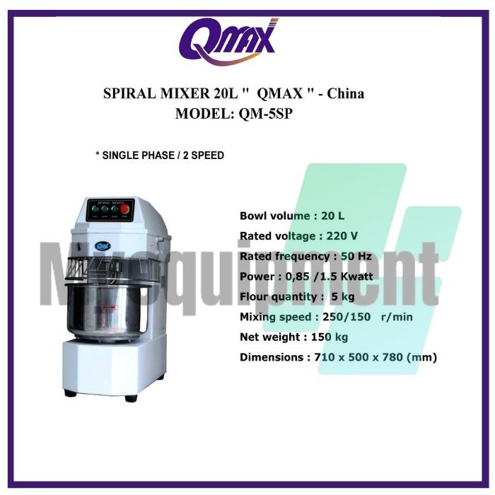 SPIRAL MIXER   5 KG QMAX QM 5SP