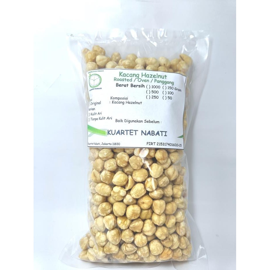 

500gr Roasted Hazelnut Tanpa Kulit Ari - Kacang Hazelnut - Rasa Original - Oven - Panggang - Matang