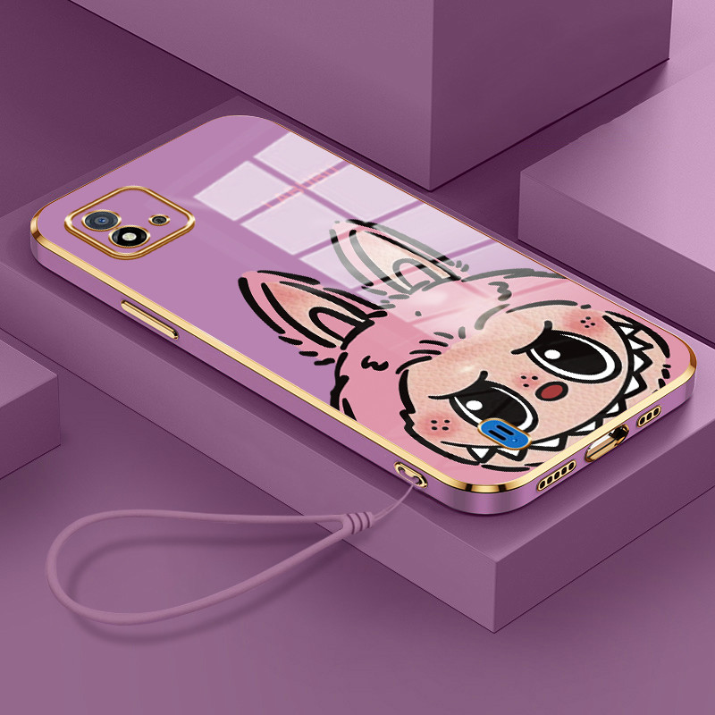 Casing Hp Untuk Realme C20 C20A C11 2021 C11 2020 Case Casing pola Plush lucu Kesing HP Cesing tali 