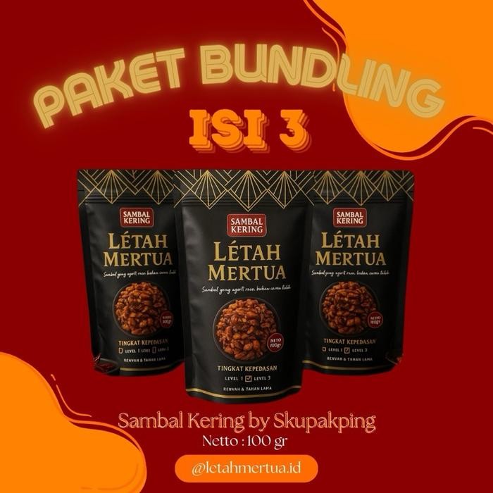 

[BUNDLING ISI 3] Sambal Bawang Kering Kriuk Krispy Ltah Mertua Pedas Hot Original Daun Jeruk