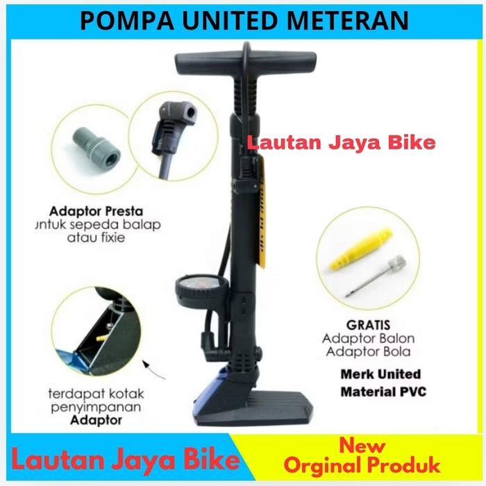 Pompa Sepeda United PM-8801 Indikator Meteran Tekanan Ban Sepeda