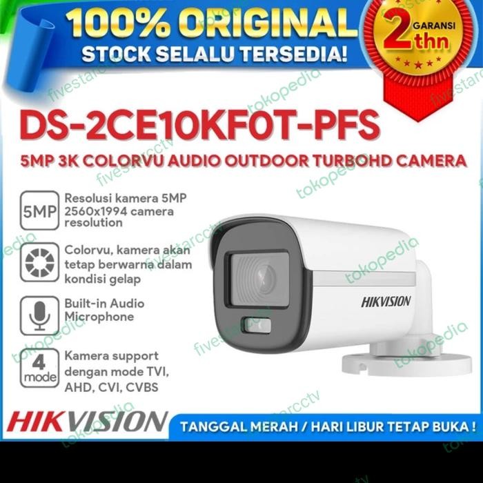 CAMERA HIKVISION COLORVU 5MP OUTDOOR +AUDIO