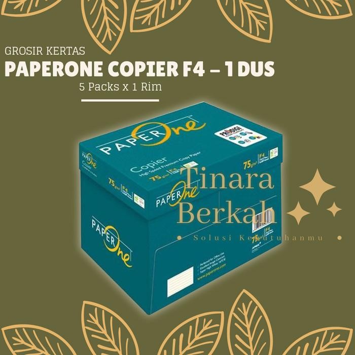 

Kertas Hvs Paper One F4 Copier 75 Gr Gsm Fotocopy Folio Po 1 Dus 5 Rim
