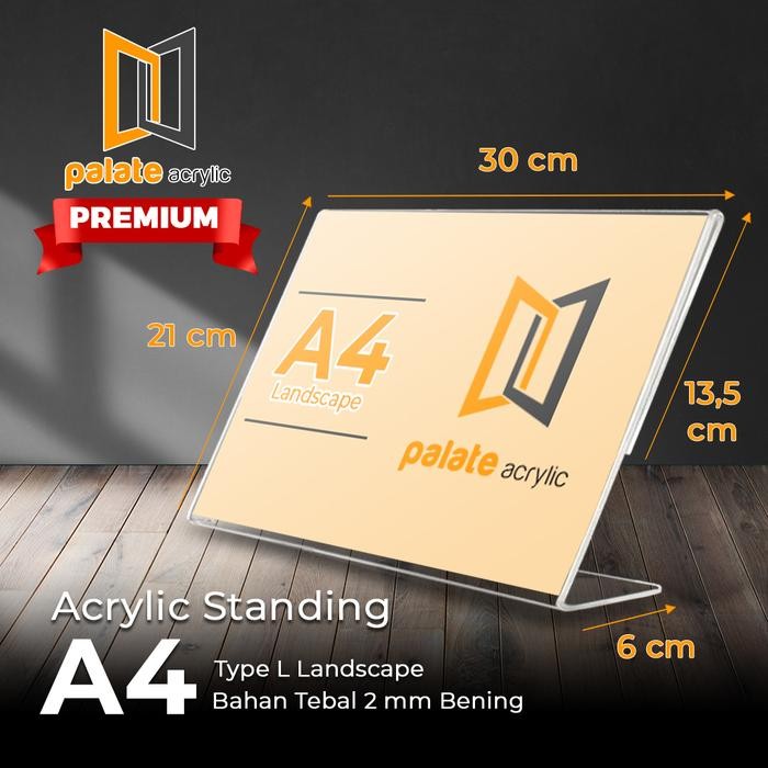 

Akrilik Tent Holder A4 Landscape 2Mm Premium / Tempat Brosur Original